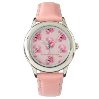 Exotisches rosa Flamingo-Muster und Name