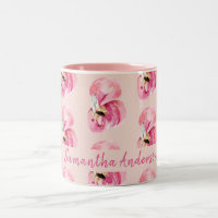 Exotisches rosa Flamingo-Muster und Name