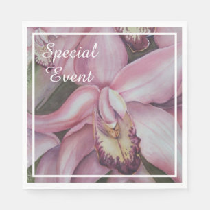 Exotisches rosa lila Orchideen-Party Serviette