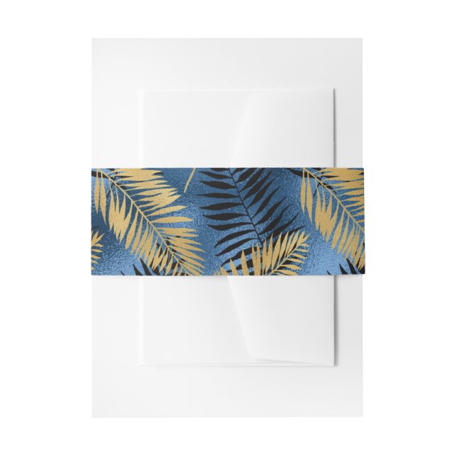 Exotisches Tropenblau und Gold Einladungsbanderole (Vorderseite Beispiel)