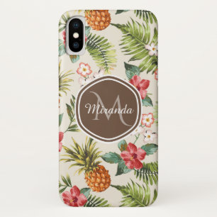 Exotisches tropisches Ananas, florbraune Monogramm title_seo2