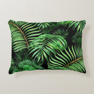 Exotisches tropisches, Aquarellpalmenmuster. Dekokissen