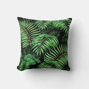 Exotisches tropisches, Aquarellpalmenmuster. Kissen
