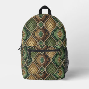 Exotisches verziertes geometrisches Schlangenhaut- Bedruckter Rucksack
