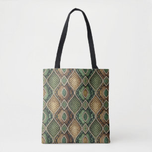 Exotisches verziertes geometrisches Schlangenhaut- Tasche