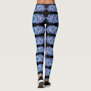 Exotix Blue Feathers Black Leggings - Farbe auswäh