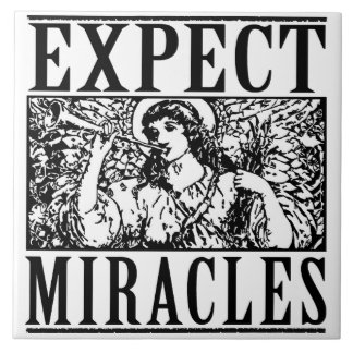 Expect Miracles weiße Keramikfliese 6" sq