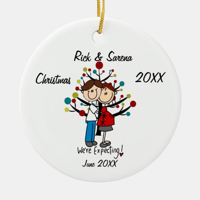 Expectant Couple Holiday Ornament (Vorne)