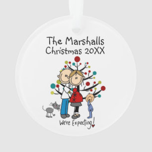 Expectant Couple Kleinkind Boy Akronylic Ornament