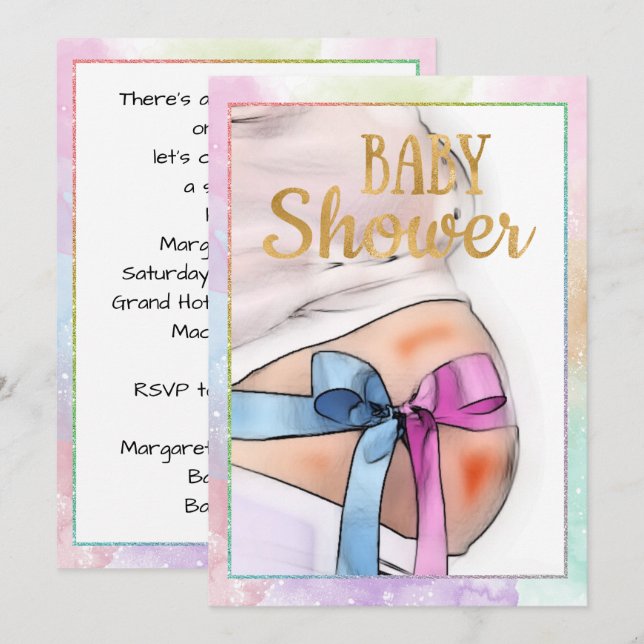 Expectant Mother Baby Shower Einladung (Vorne/Hinten)