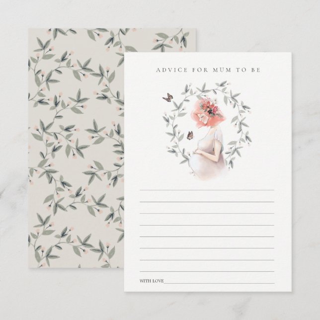Expectant Women Foliage Addon for Mum Baby Shower Begleitkarte (Vorne/Hinten)