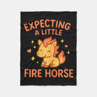 Expecting A Little Fire Horse Cute Funny Maternity Fleecedecke