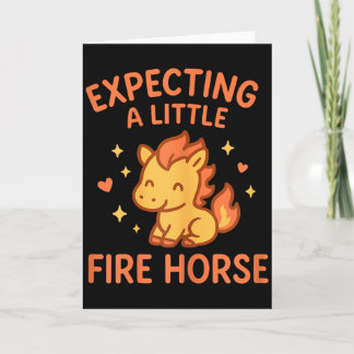 Expecting A Little Fire Horse Cute Funny Maternity Karte