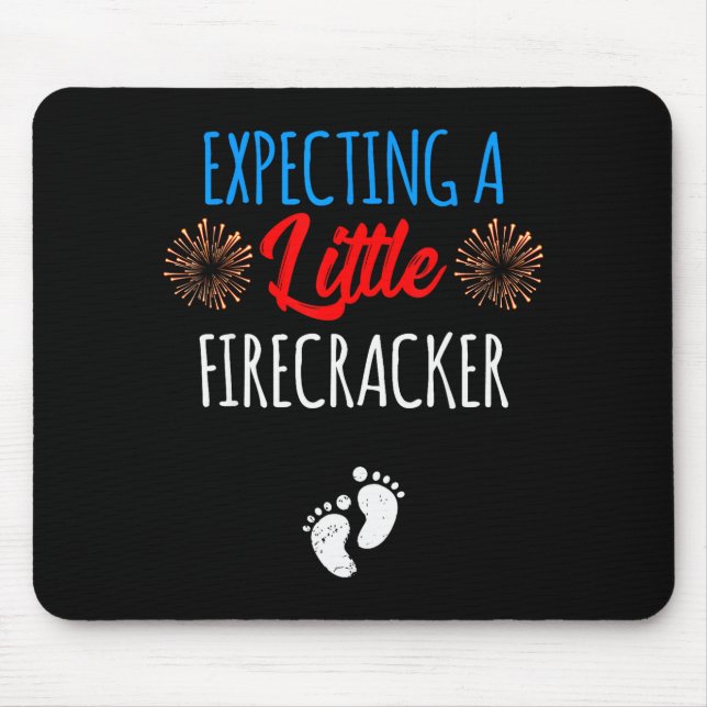 Expecting A Little Firecracker New Mom 4th Of July Mousepad (Vorne)