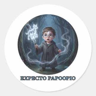 Expecto Papoopio Baby-Zauberer Süßer Magischer Spr Runder Aufkleber
