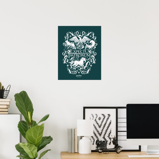 Expecto Patronum Filigree Graphic Poster (Heimbüro)