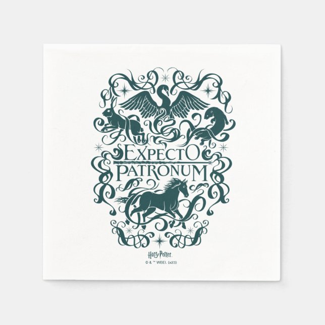 Expecto Patronum Filigree Graphic Serviette (Vorderseite)
