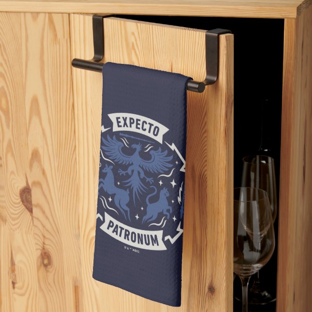 Expecto Patronum Vintage Silhouette Graphic Geschirrtuch (Drittel gefaltet)