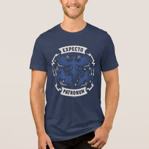 Expecto Patronum Vintage-Silhouetten-Grafik Tri-Blend Shirt