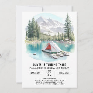 Expédition du campout de pins Invitation d'anniver