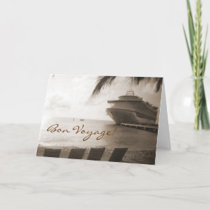 Expédition en Sepia Carte Bon Voyage personnalisée