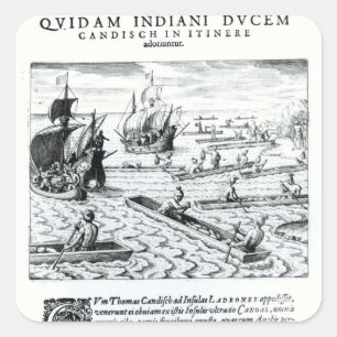 Expedition von Thomas Cavendish Quadratischer Aufkleber