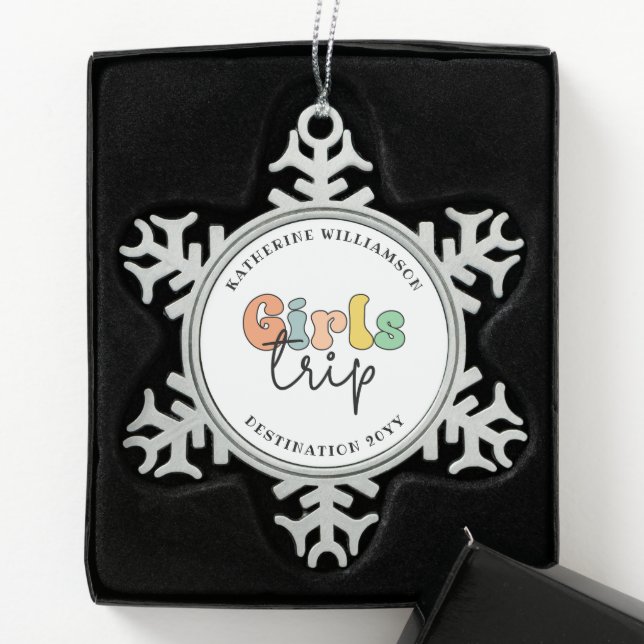 Expedition zu benutzerdefinierten Mädchen | Niedli Schneeflocken Zinn-Ornament (Box)