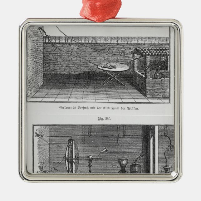Experiment auf Fröschen durch Louis Galvani Silbernes Ornament (Vorne)