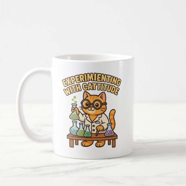 Experimentieren mit Cattitude - Labrador Cat T - S Kaffeetasse (Links)