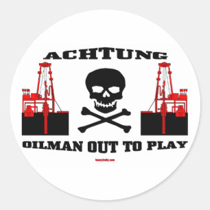 Expert pétrolier d'Achtung à jouer, autocollant de