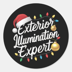 Experte für Außenbeleuchtung Weihnachtslichtdekora Runder Aufkleber