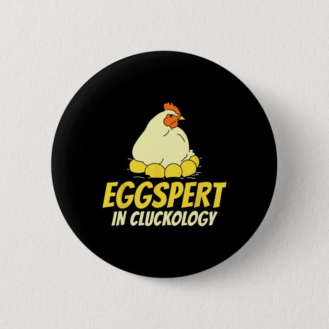 Experte in Cluckologie - Hühnerfarmer  Button (Vorderseite)