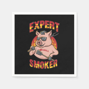 Experte Smoker Barbecue Party seine Grillzeit Serviette