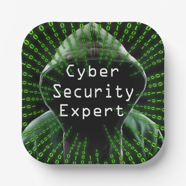 Experten für Cybersicherheit Pappteller (Vorderseite)