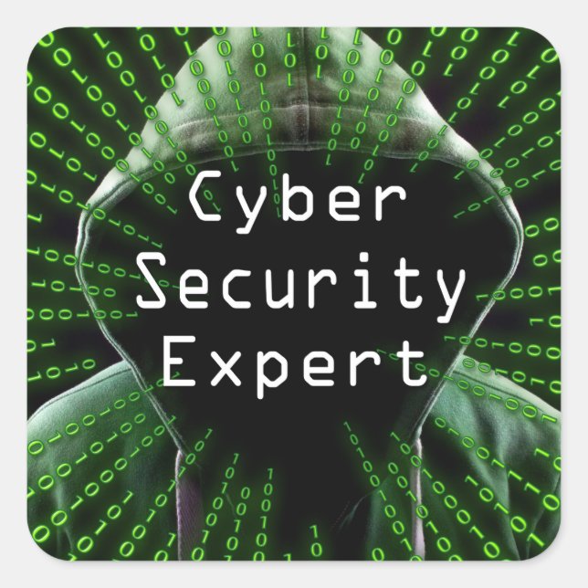 Experten für Cybersicherheit Quadratischer Aufkleber (Vorderseite)