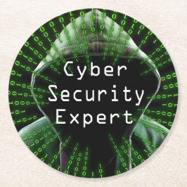 Experten für Cybersicherheit Runder Pappuntersetzer