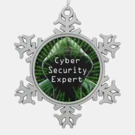 Experten für Cybersicherheit Schneeflocken Zinn-Ornament