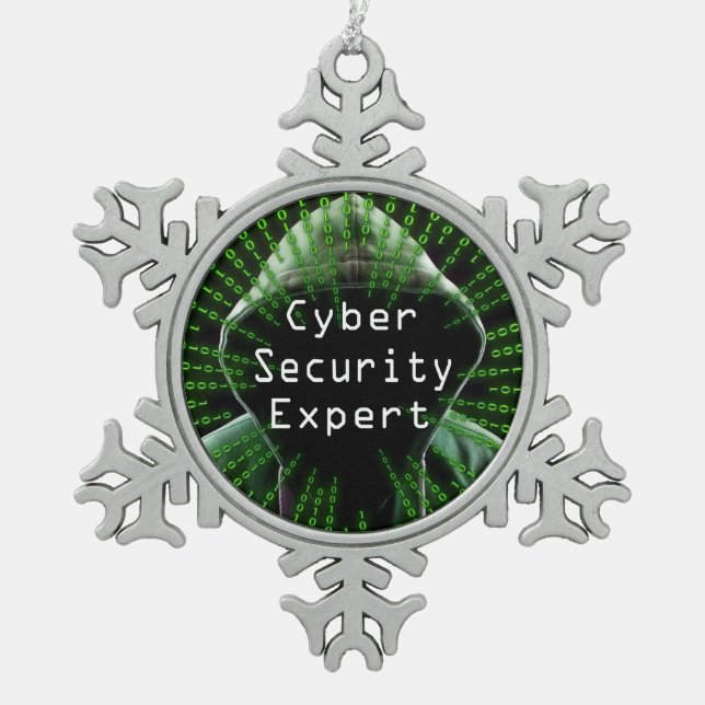 Experten für Cybersicherheit Schneeflocken Zinn-Ornament (Vorderseite)