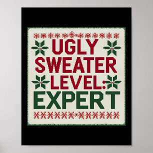 Experten-Level-Hässliche-Weihnachtspullover-Lustig Poster