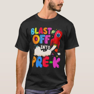 Explodieren in den Weltraum des Astronauten vor de T-Shirt