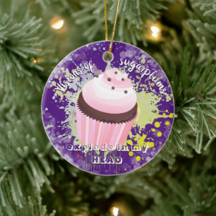 Explodierende Kuchen Zucker-Pflaumen Bäckerei Weih Keramik Ornament