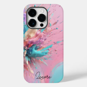 Explodierender Abstrakt rosa türkisfarbener Lilac Case-Mate iPhone 14 Pro Hülle
