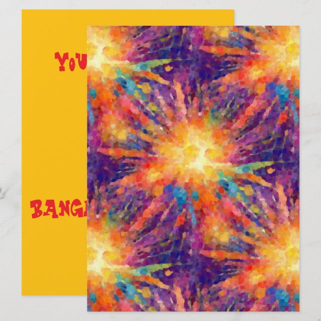 Explodierender Star Einladung (Vorne/Hinten)