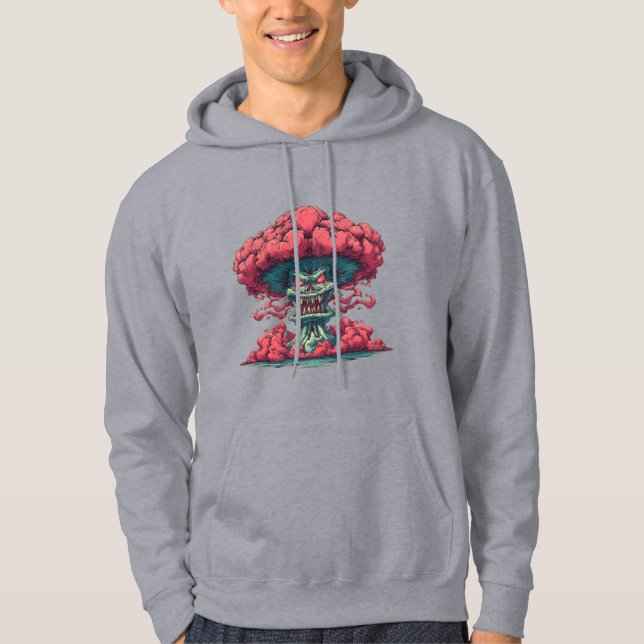 Explodierendes Dämonengesicht Skate Hoodie (Vorderseite)