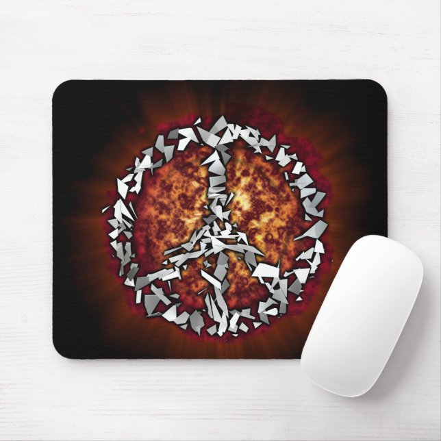 Explodierendes Friedenszeichen Mousepad (Mit Mouse)