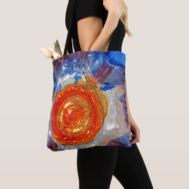 Explodierendes Kosmos Art Glass - Van Gogh Orange  Tasche (Von Nahem)