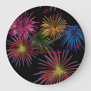Exploding Fireworks Thunder_Cove Große Wanduhr