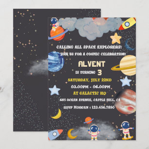 Explorateurs de l'espace Invitation d'anniversaire