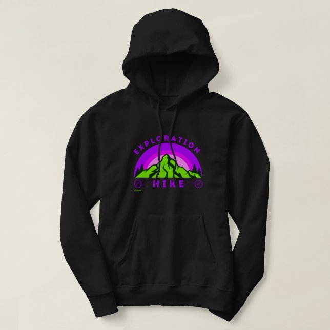 EXPLORATION WANDERN Bergsteiger Geschenk Hoodie (Design vorne)