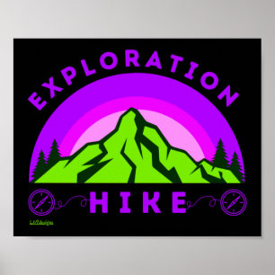 EXPLORATION WANDERN Bergsteiger Geschenk Poster